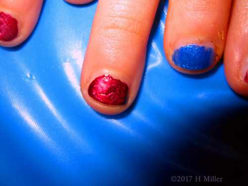 A Closeup Of The Pink Shatter Girls Manicure A Closeup Of The Pink Shatter Girls Manicure