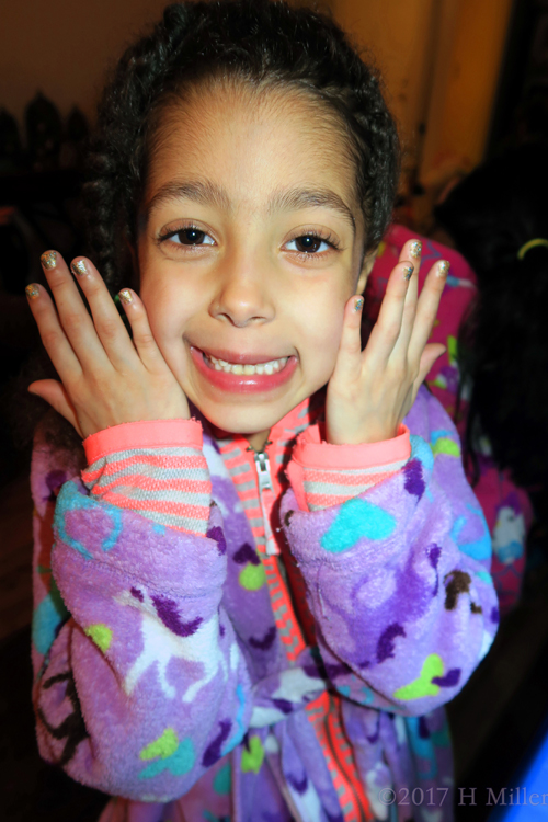 Big Smiles After Her Kids Mini Manicure.