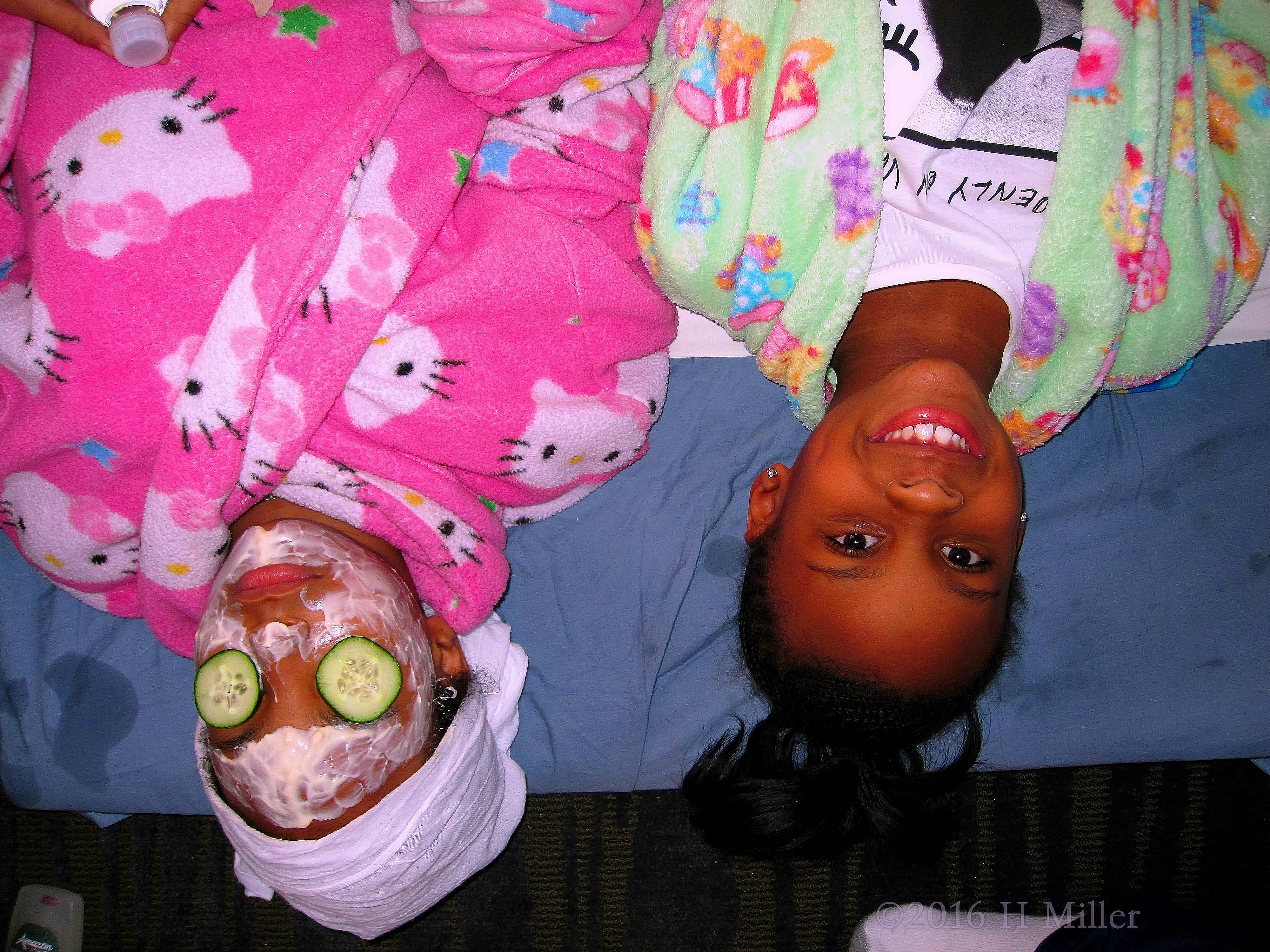 Smiling At The Spa Before Girls Facials. Smiling At The Spa Before Girls Facials.