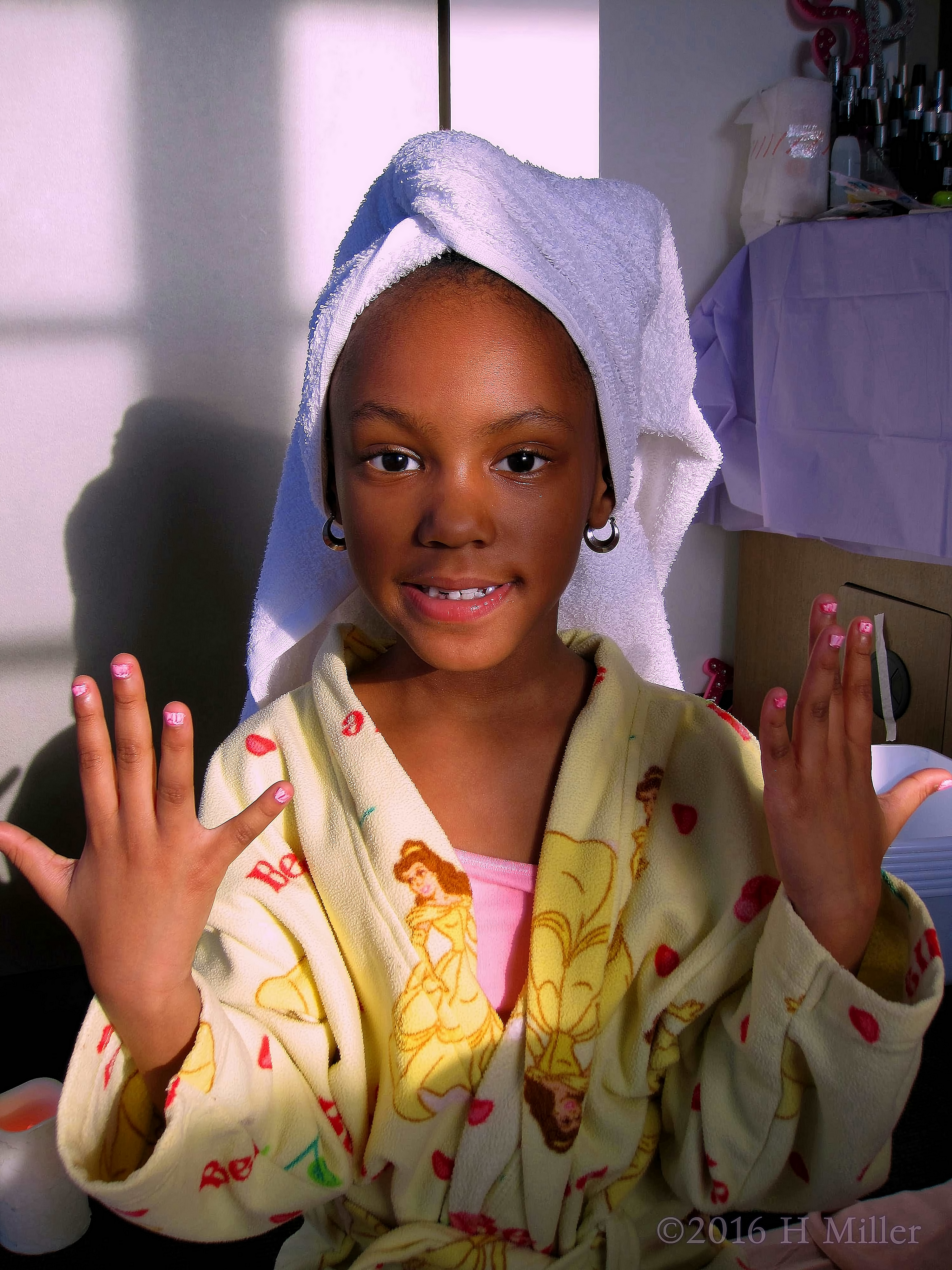 Waiting For Her Mini Mani To Dry. Waiting For Her Mini Mani To Dry.