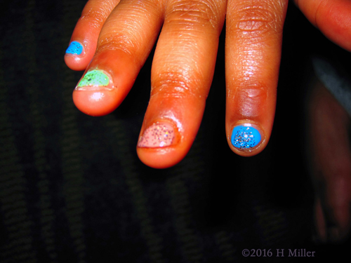 Colorful Shiny Nails For The Girls Manicure.