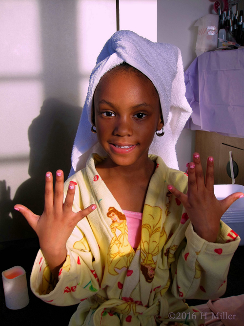 Showing Her Completed Mini Manicure!.