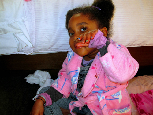 Showing Her Mini Mani At The Birthday Party. Showing Her Mini Mani At The Birthday Party.