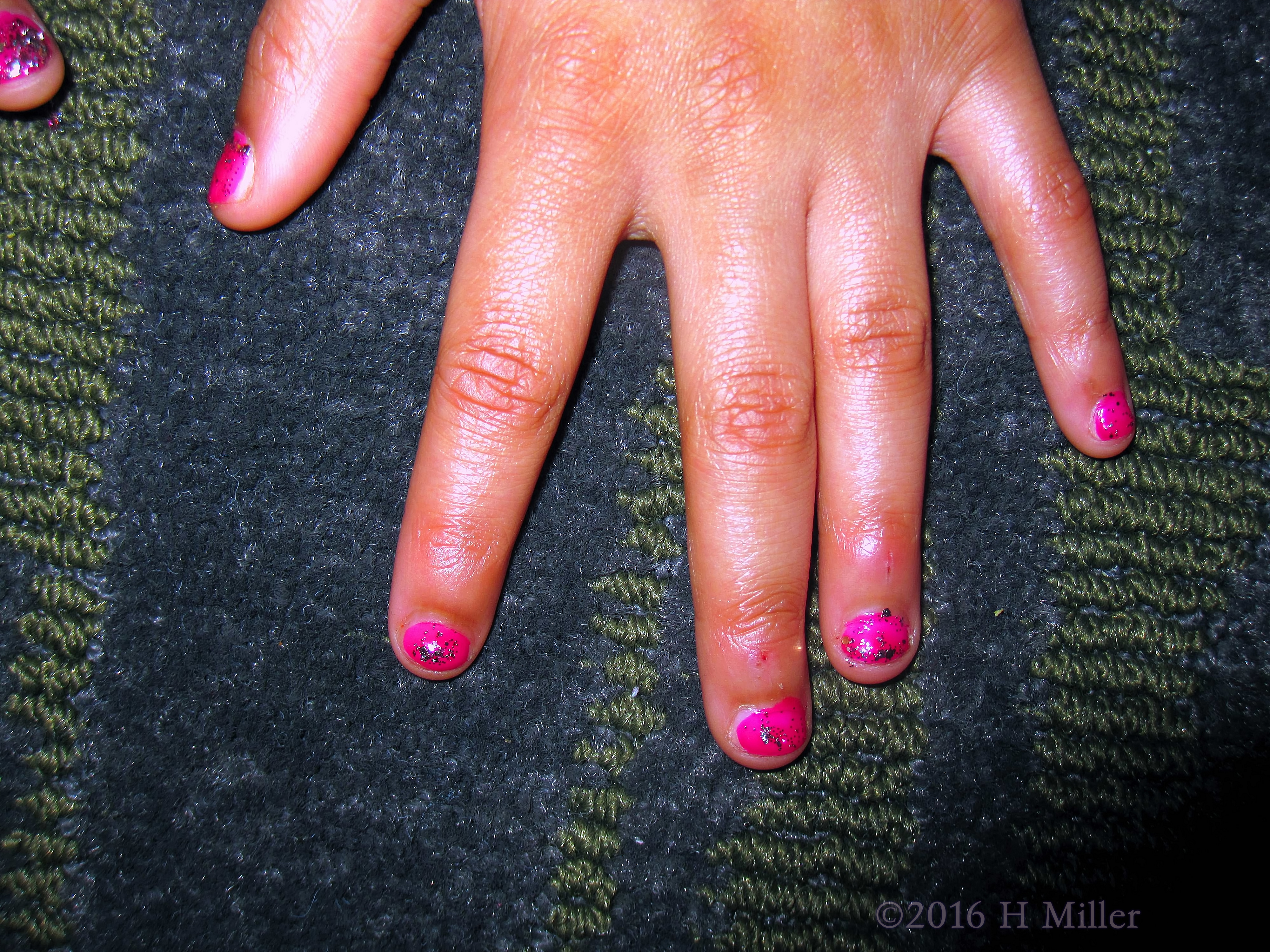 Amazingly Beautiful Pink Manicure With Glitter. Amazingly Beautiful Pink Manicure With Glitter.
