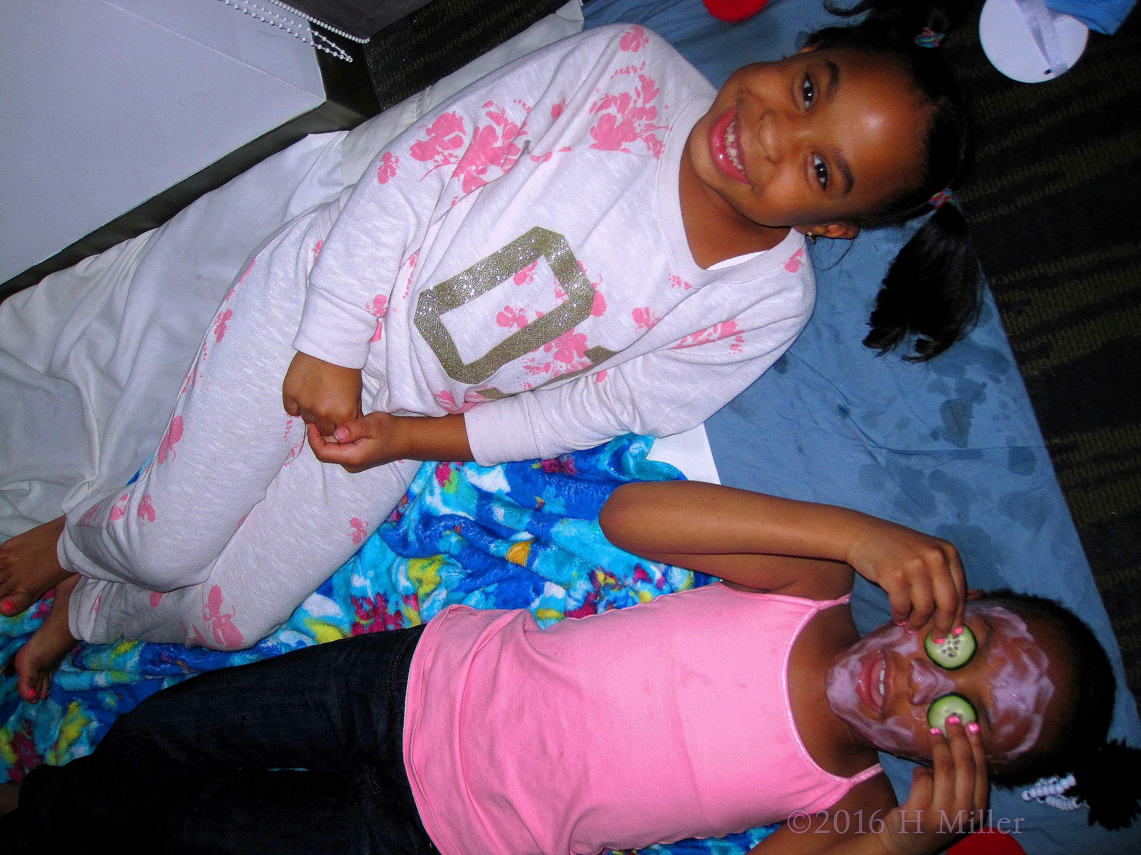 Birthday Girl Nia With Friend Having Fun. 