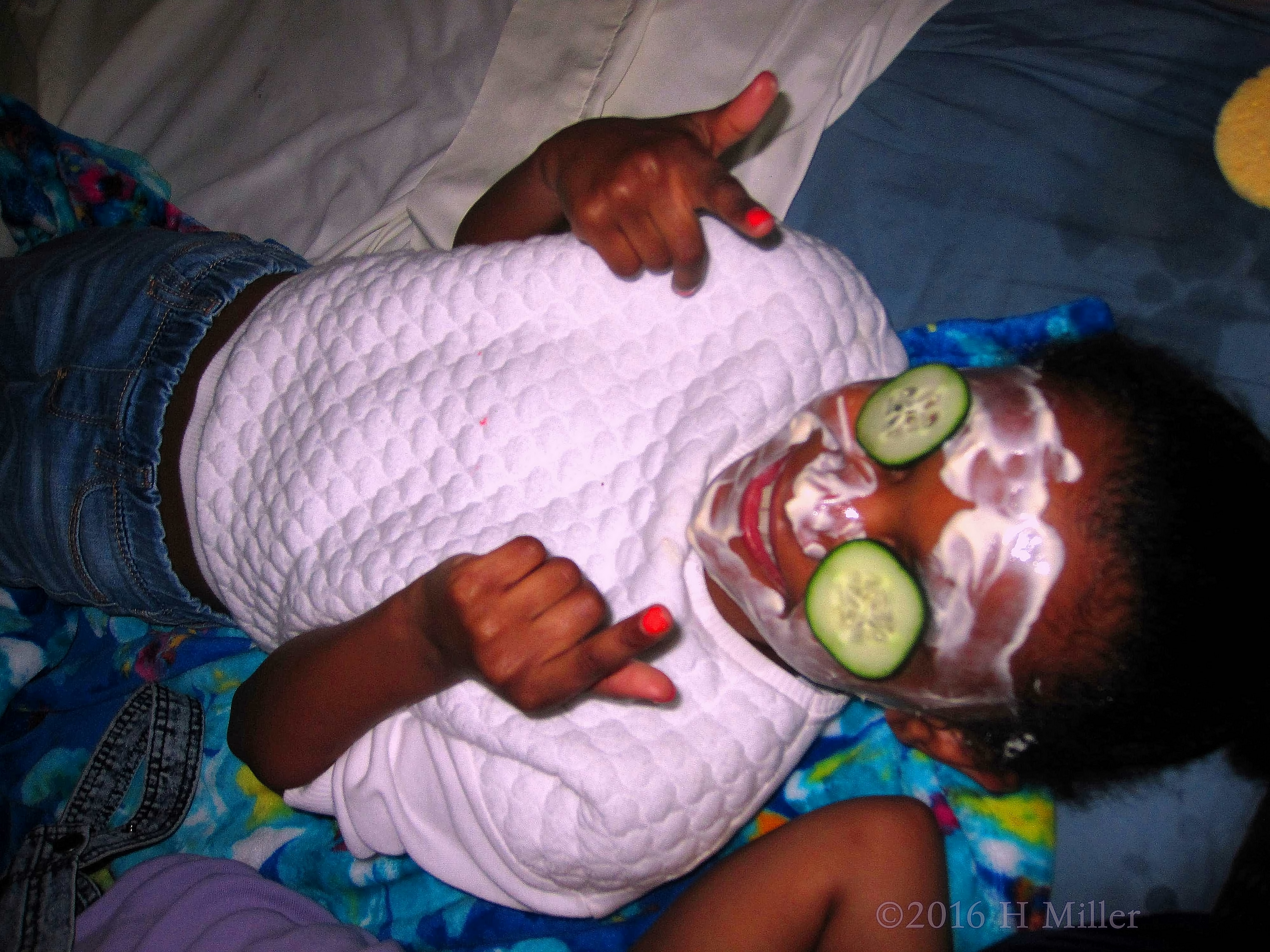 What A Cool View Of Kids Facials With Cukes And Face Masque. 