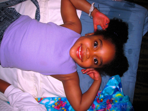 Smiling During Facials At The Girls Spa. Smiling During Facials At The Girls Spa.