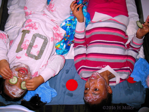 These Girls Are Enjoying Their Kids Facials. These Girls Are Enjoying Their Kids Facials.