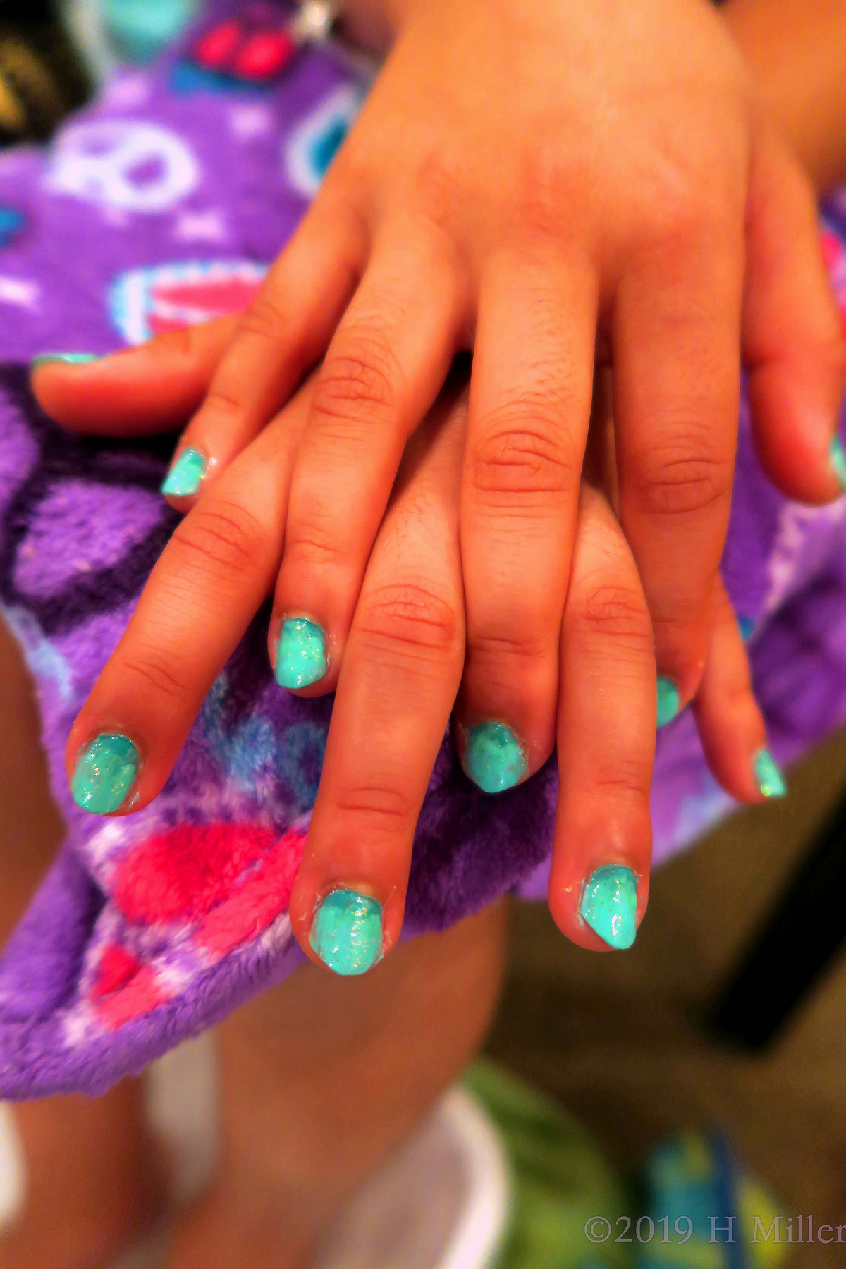 Another View Of This Pretty Blue Girls Mani 