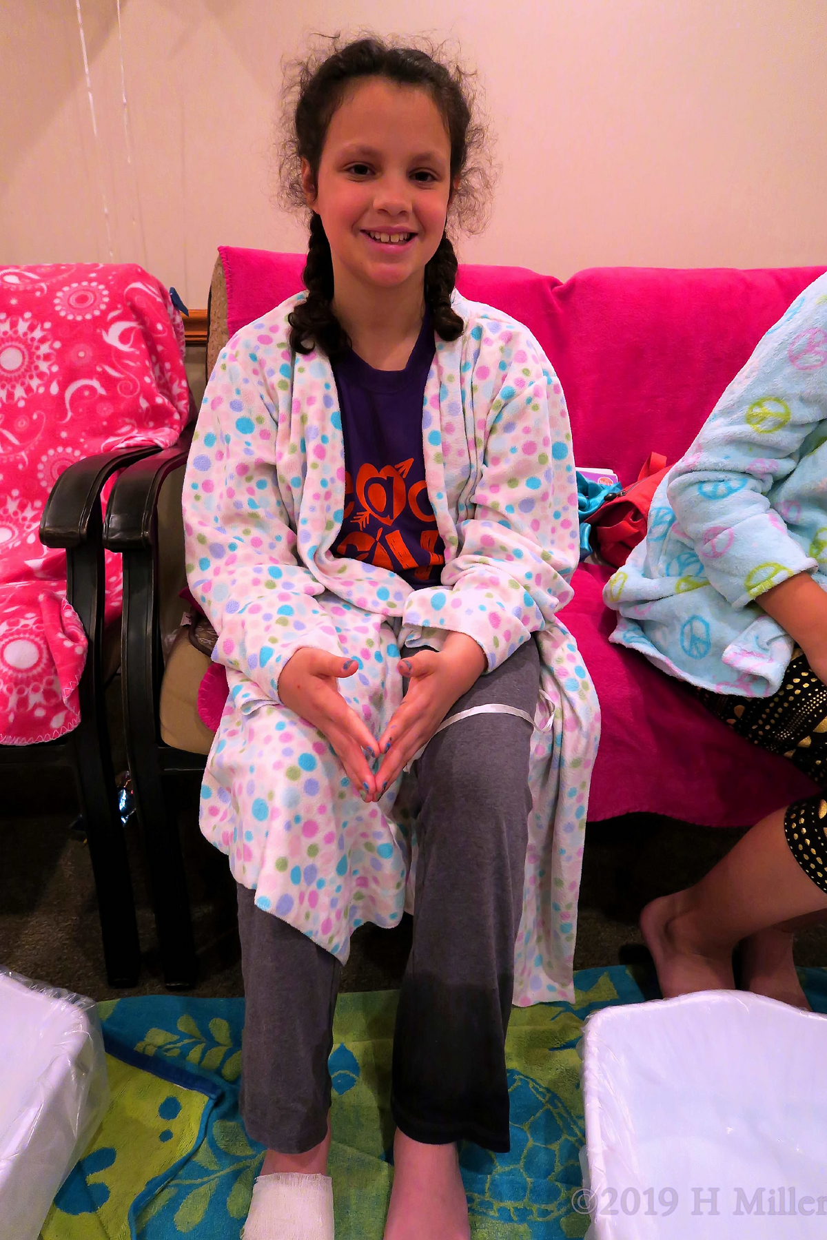 Smiling Guest After Her Kids Pedicure At The Spa Birthday Party! 