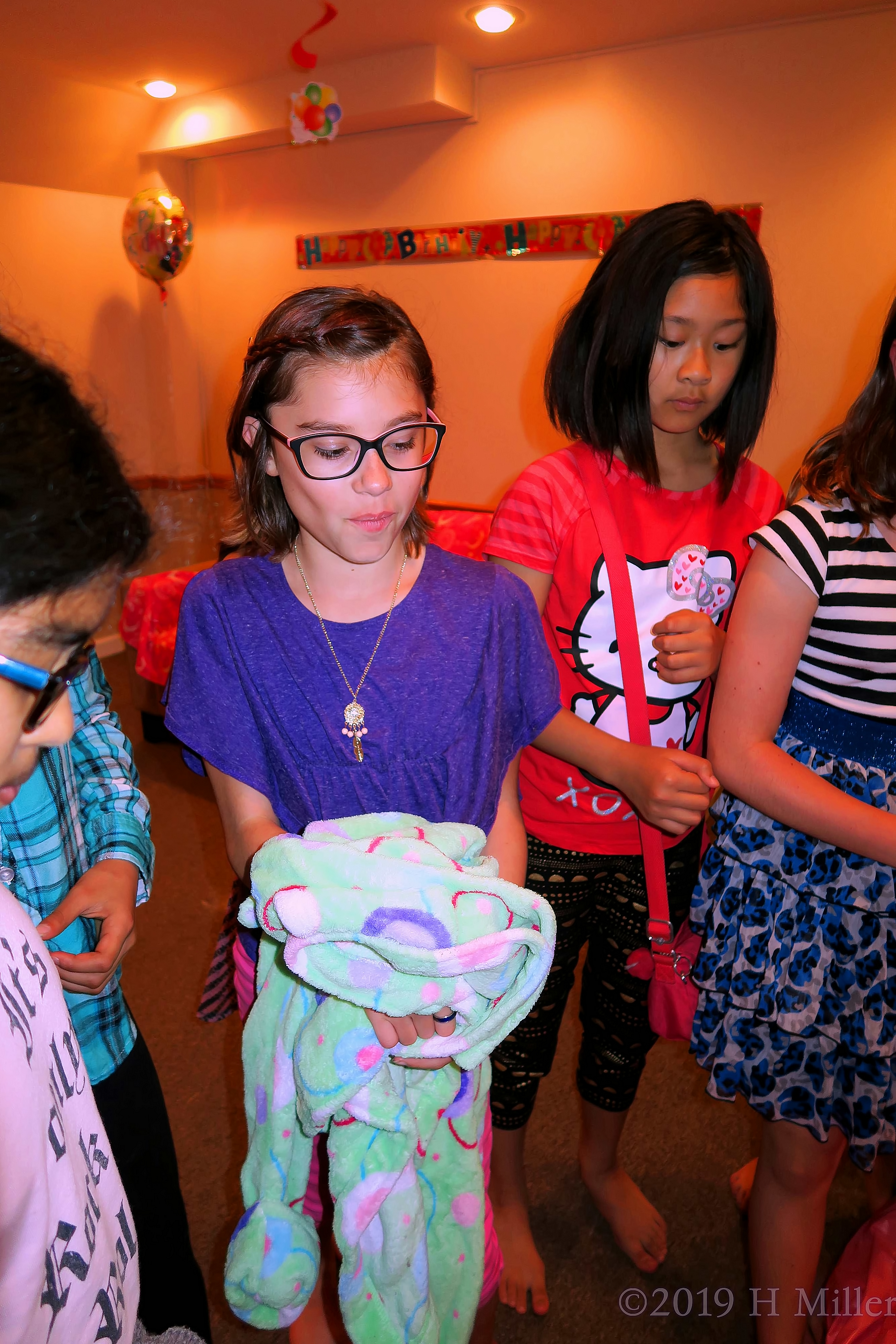 Party Guest Poses With Her Cool Spa Robe Party Guest Poses With Her Cool Spa Robe