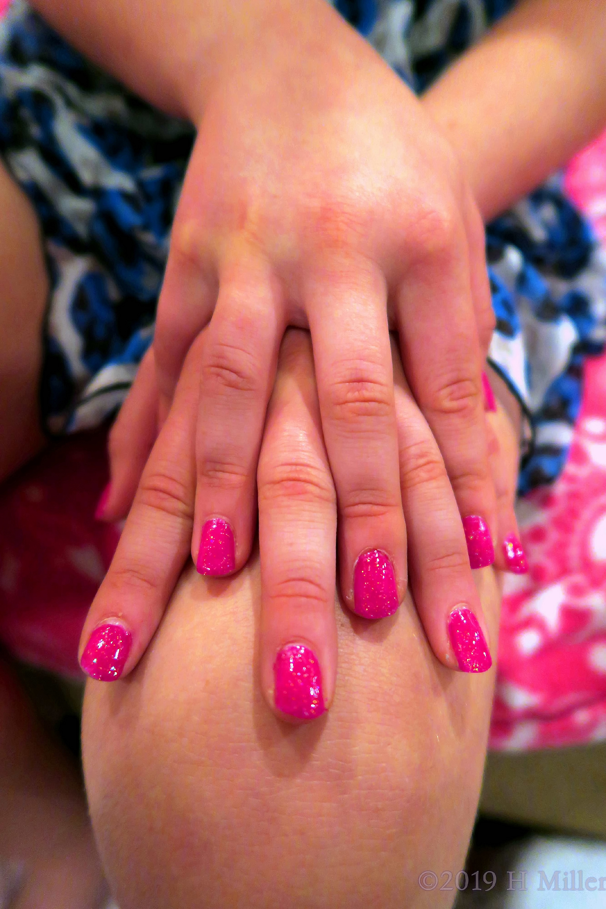 Lovely Bright Pink Girls Manicure