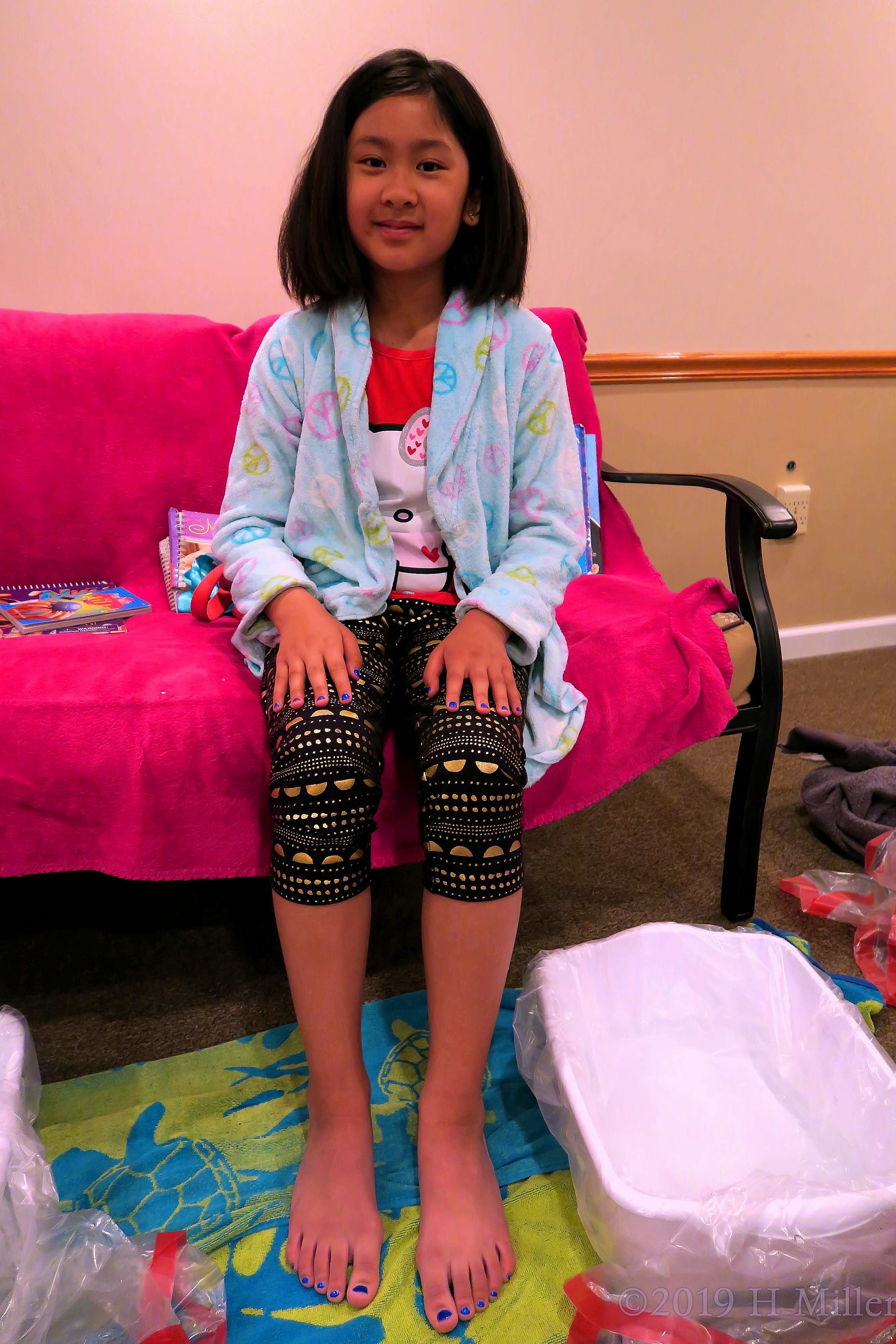 Spa Birthday Guest Happily Flaunts Pretty Blue Girls Mini Mani With Matching Girls Pedi! Spa Birthday Guest Happily Flaunts Pretty Blue Girls Mini Mani With Matching Girls Pedi!