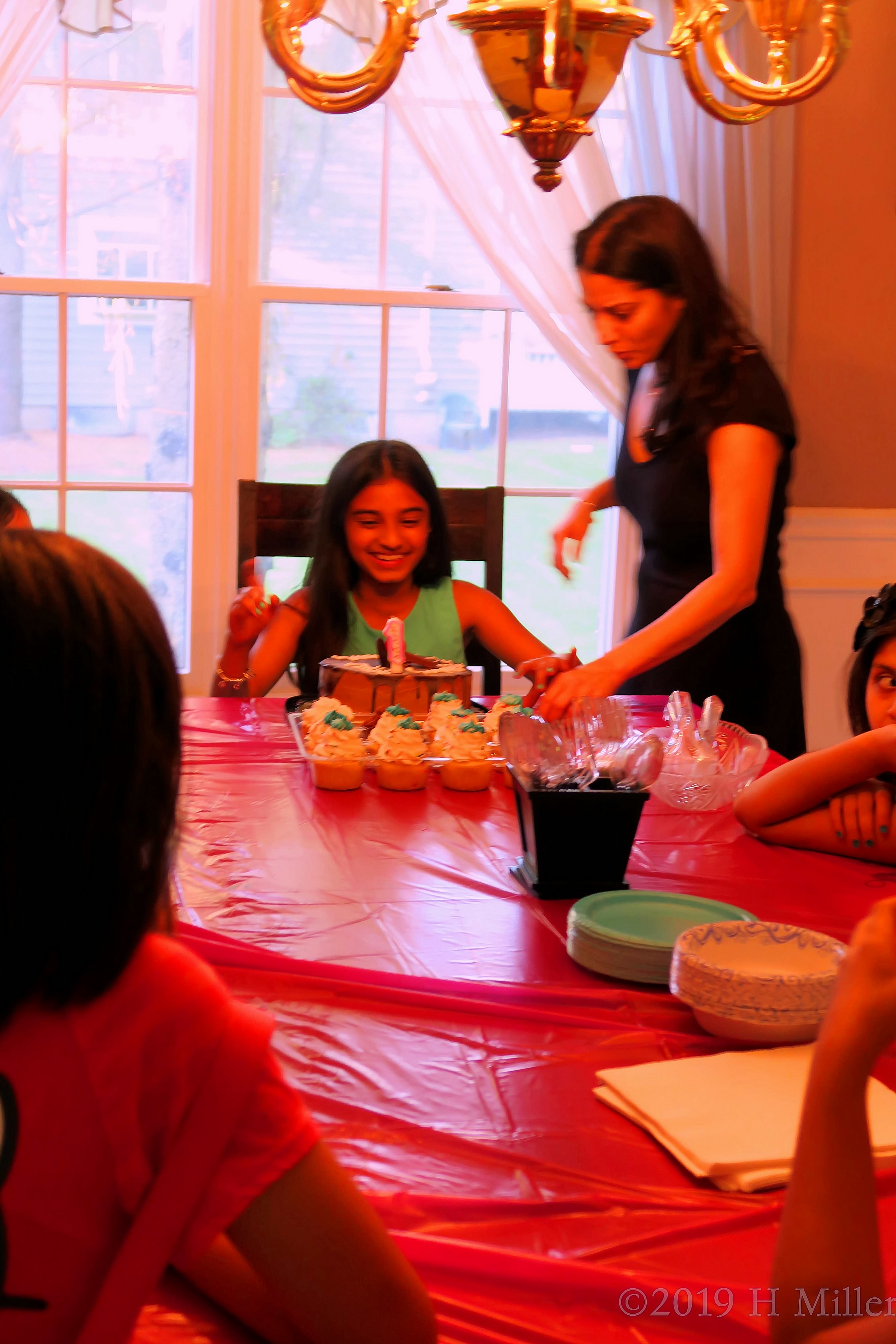 The Birthday Girl Smiles As She Looks At Her Beautiful Birthday Cake The Birthday Girl Smiles As She Looks At Her Beautiful Birthday Cake
