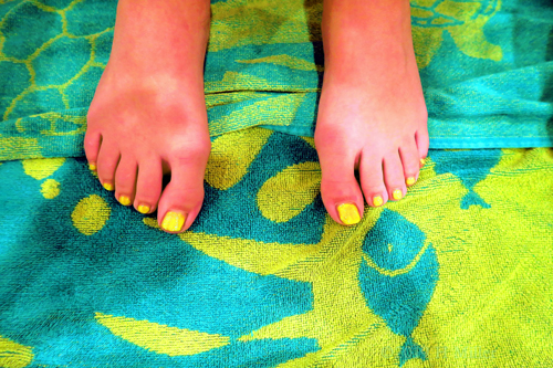 How Wonderful Is This Color Yellow Kids Pedicure!