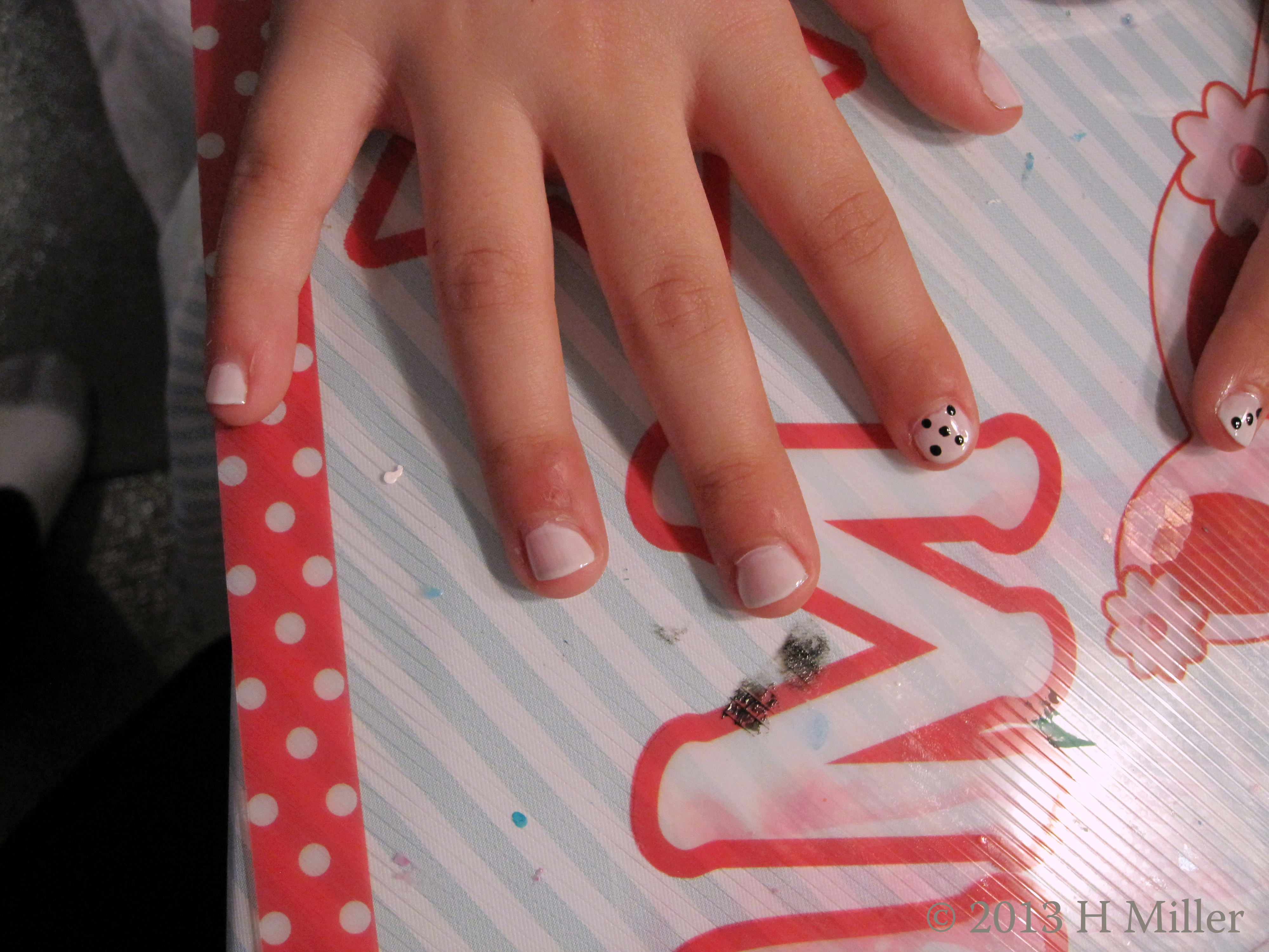 Dice Design On Soft Pink Nail Art Dice Design On Soft Pink Nail Art