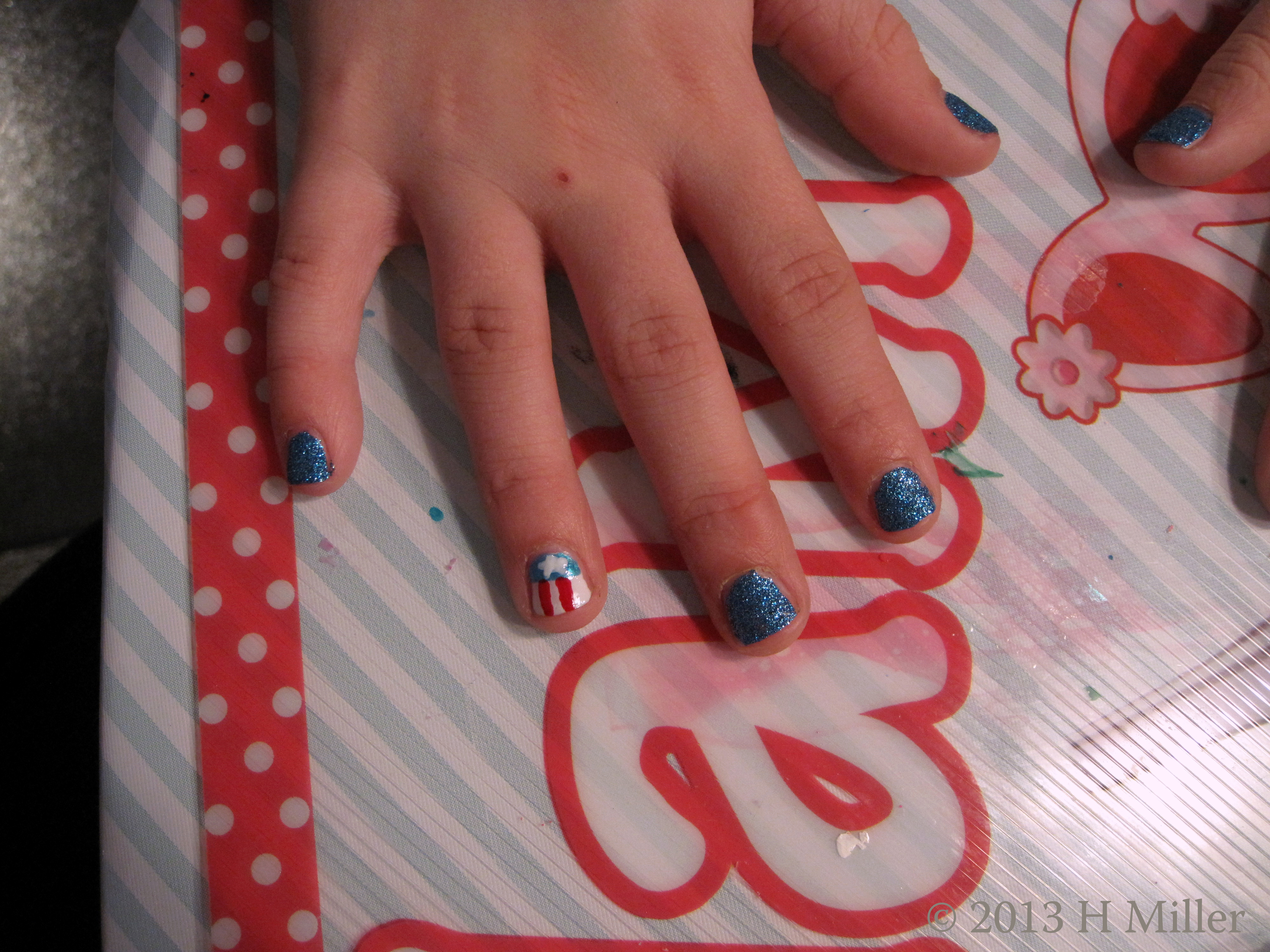 Nail Art American Flag Design Finished Nail Art American Flag Design Finished