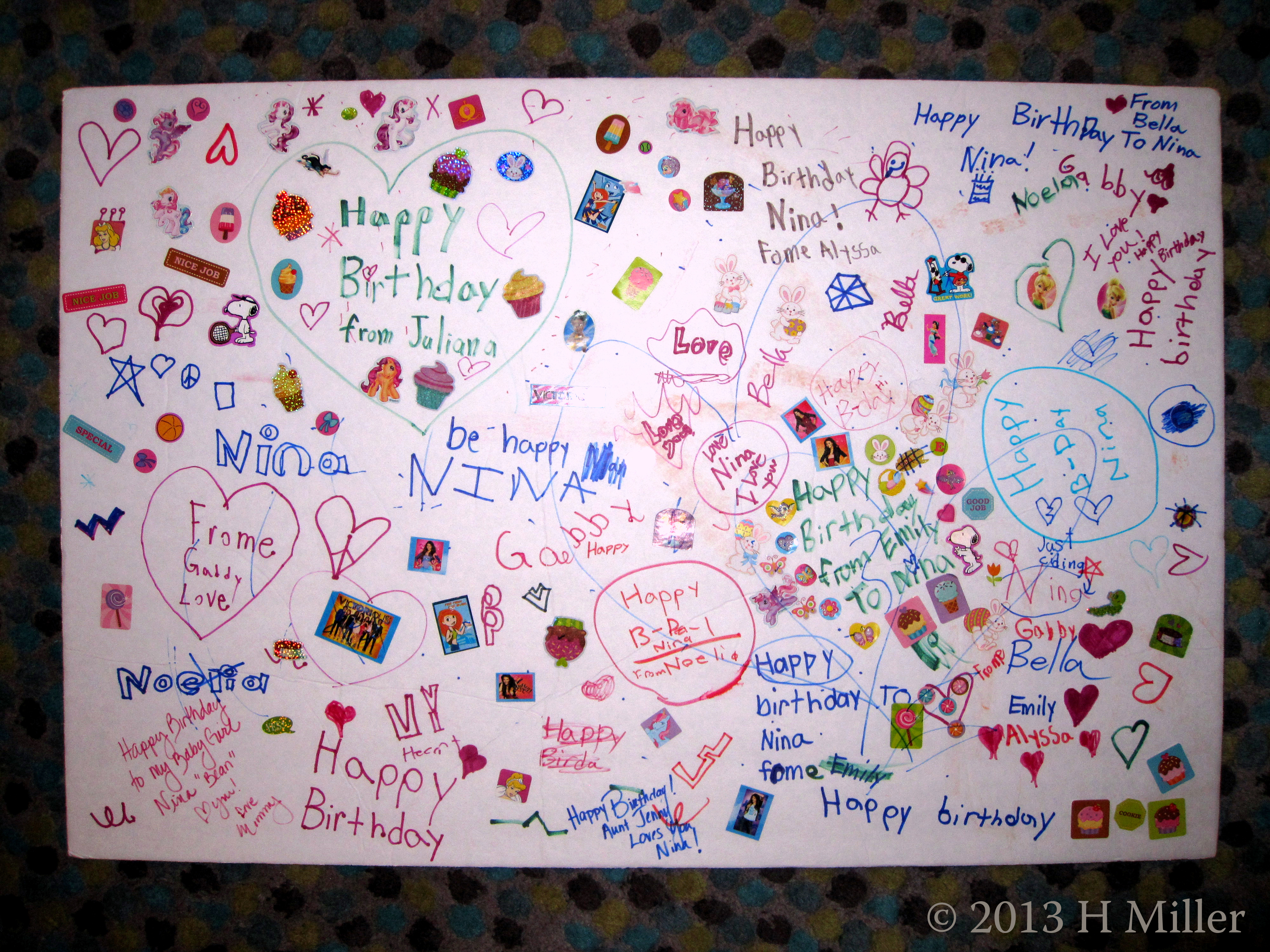 Spa Birthday Party Birthday Card Created By Nina's Guests Spa Birthday Party Birthday Card Created By Nina's Guests