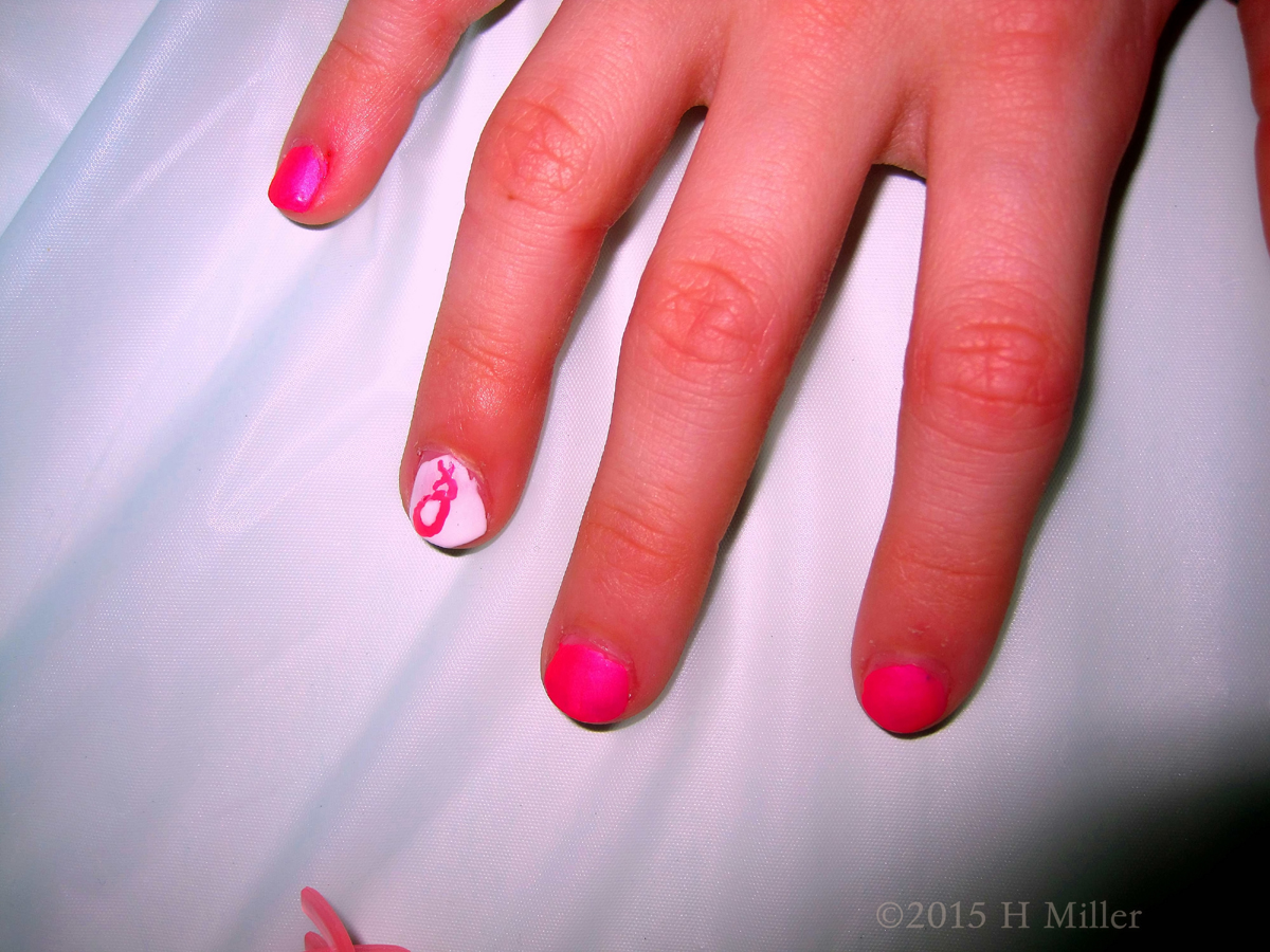 The Ballet Slipper Nail Art Design On Pink Background For This Manicure 