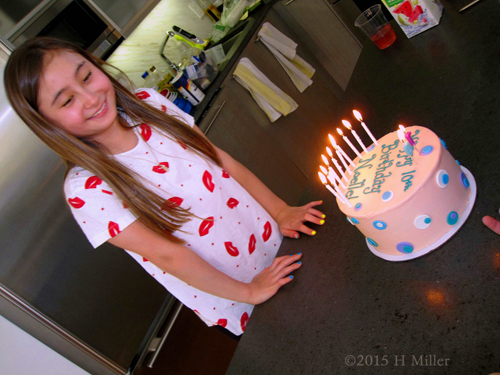 Noelle Looking Appreciative While Everyone Sings Happy Birthday.