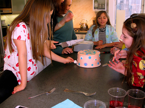 The Birthday Girl Can't Wait And Takes An Edible Decoration To Eat!