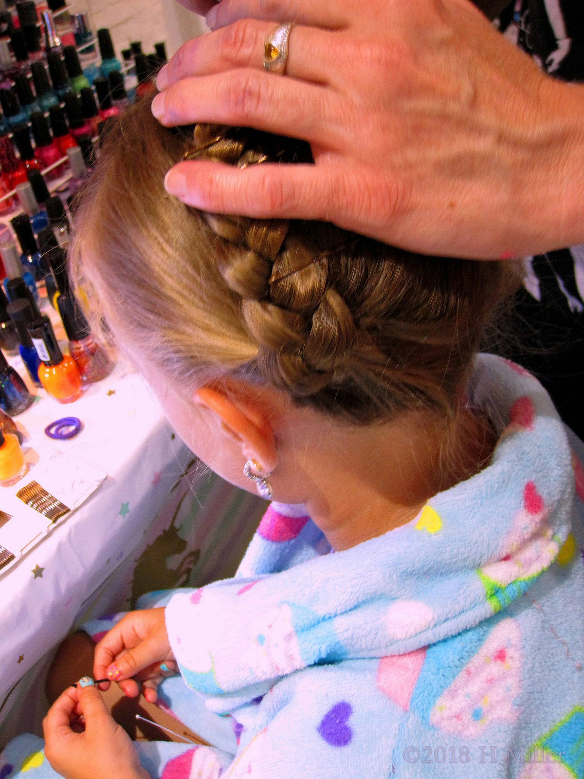 Getting A Creative Kids Hairstyle From Simple Braids. 