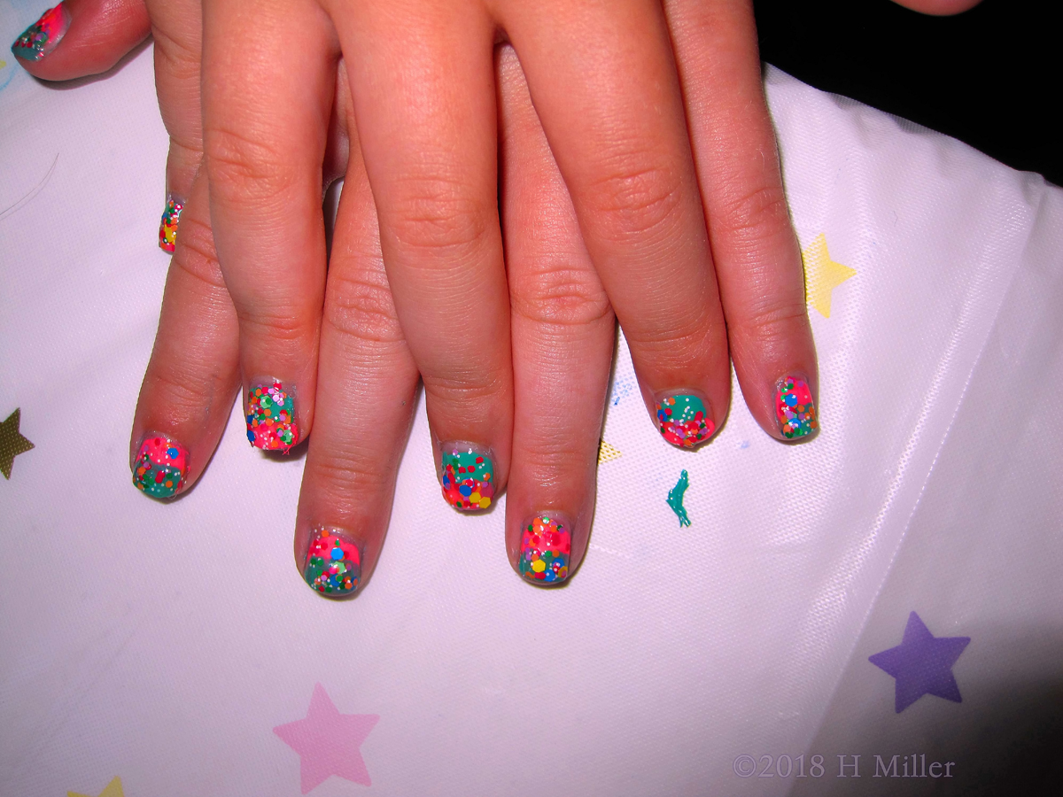Mosaic Of Colors!, Pretty Nail Art For Kids. 