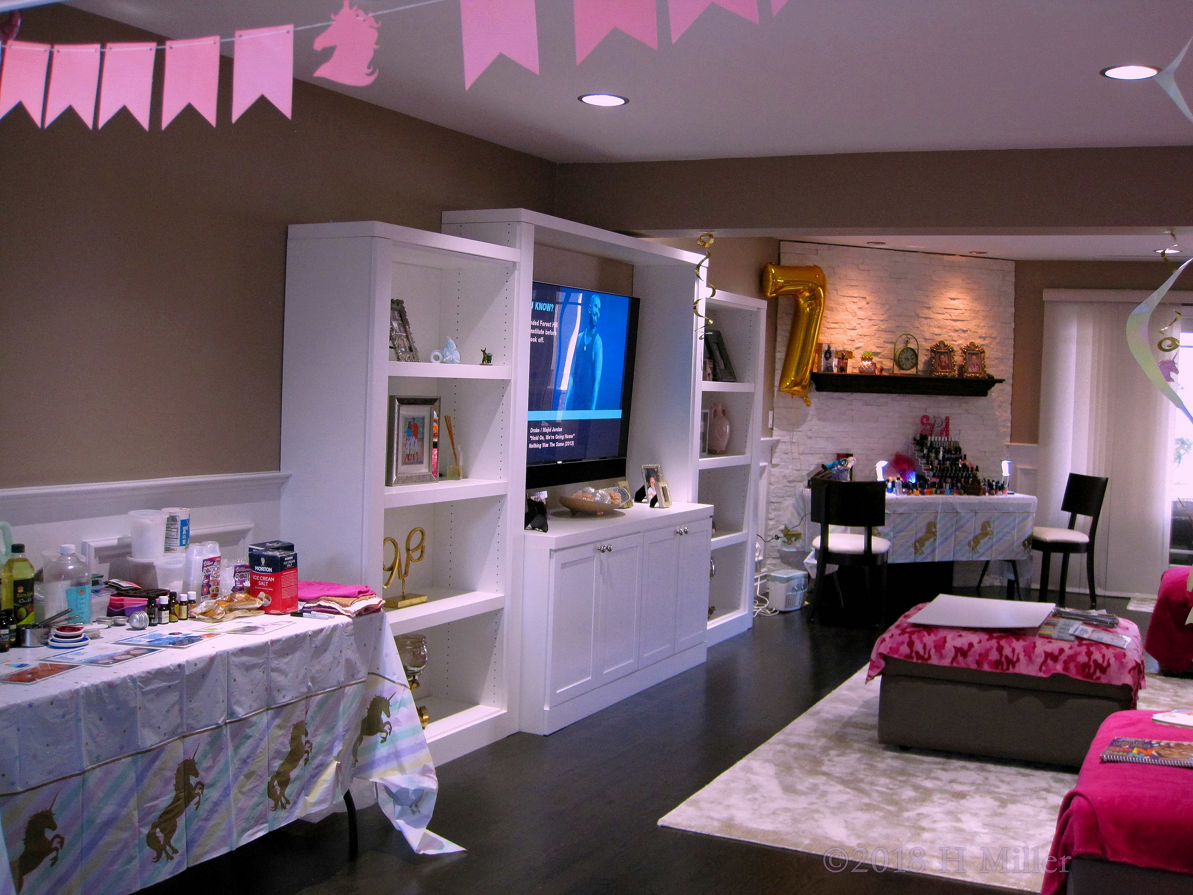 A Long View Of The Kids Spa Party Setup! A Long View Of The Kids Spa Party Setup!