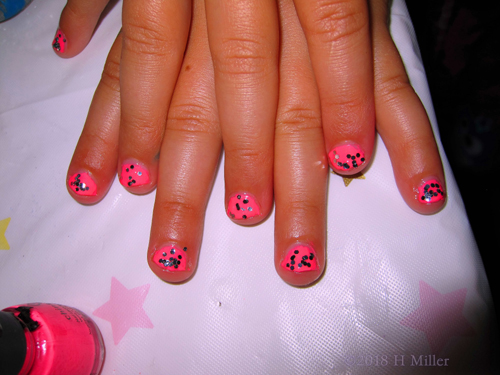 Glitter On A Ruby Base For This Girls Manicure Makes It Look Even Better! Glitter On A Ruby Base For This Girls Manicure Makes It Look Even Better!