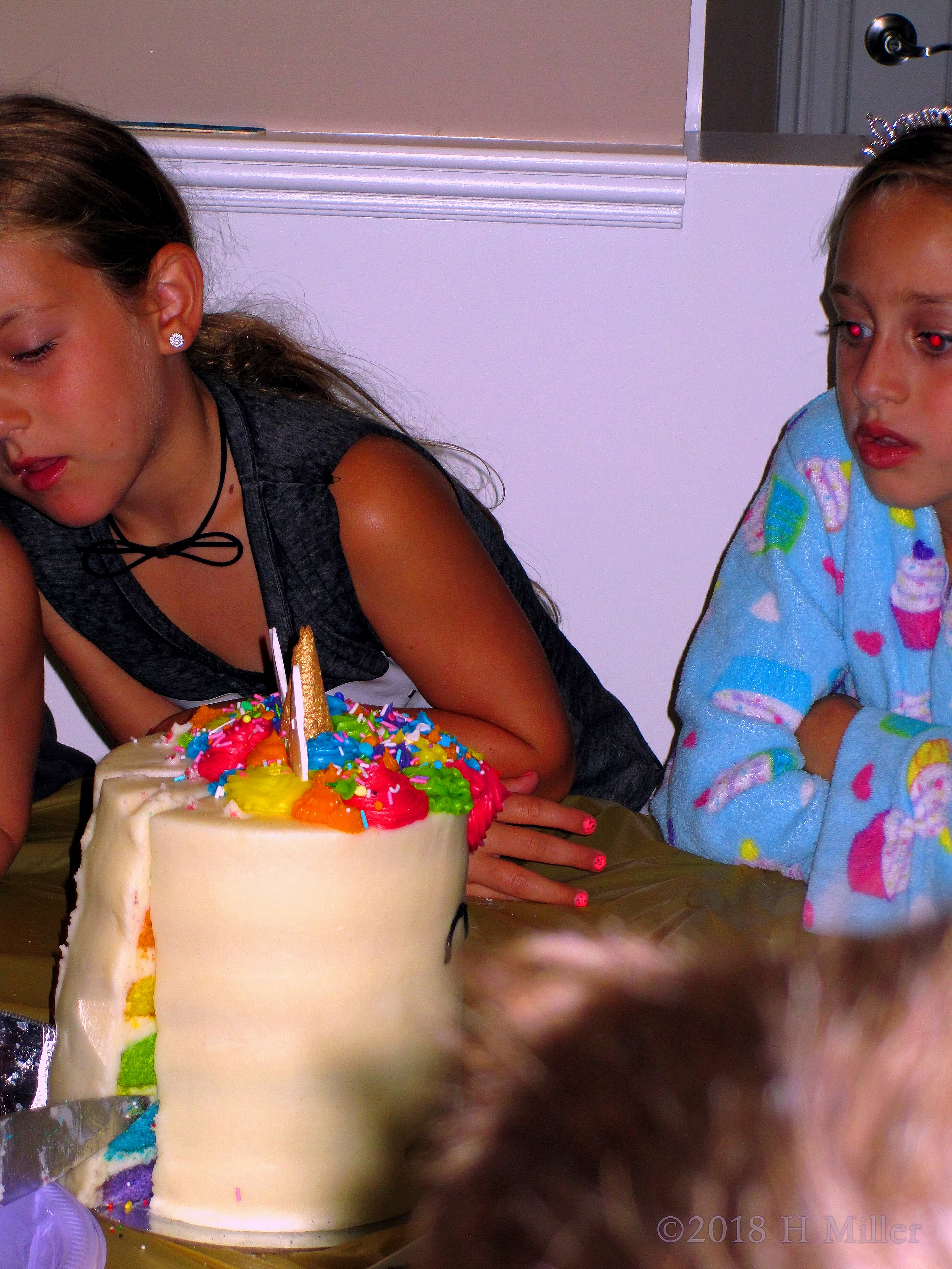 Birthday Cake Being Cut To Distribute To All The Kids. Birthday Cake Being Cut To Distribute To All The Kids.