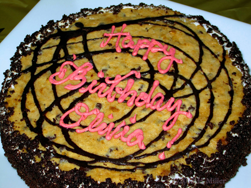 Delicious Delight Cookie Cake With A Birthday Wish For Olivia!