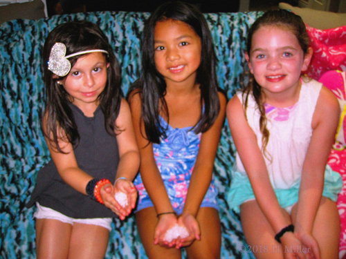 Excited Girls With A Hand full Of Salt For Pedicure Activity! Excited Girls With A Hand full Of Salt For Pedicure Activity!