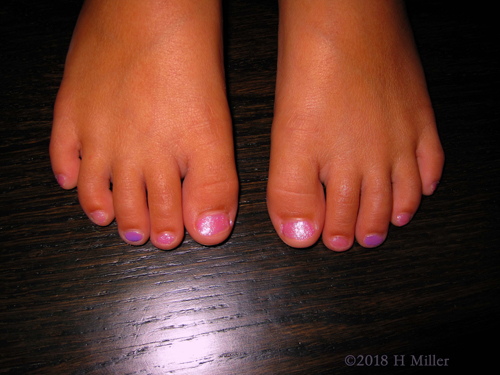 One More With Sparkling Polish After Her Kids Pedi Session.
