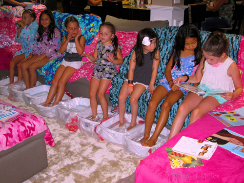 The Girls Enjoying Kids Pedicures At Olivia's Spa Birthday Party! The Girls Enjoying Kids Pedicures At Olivia's Spa Birthday Party!