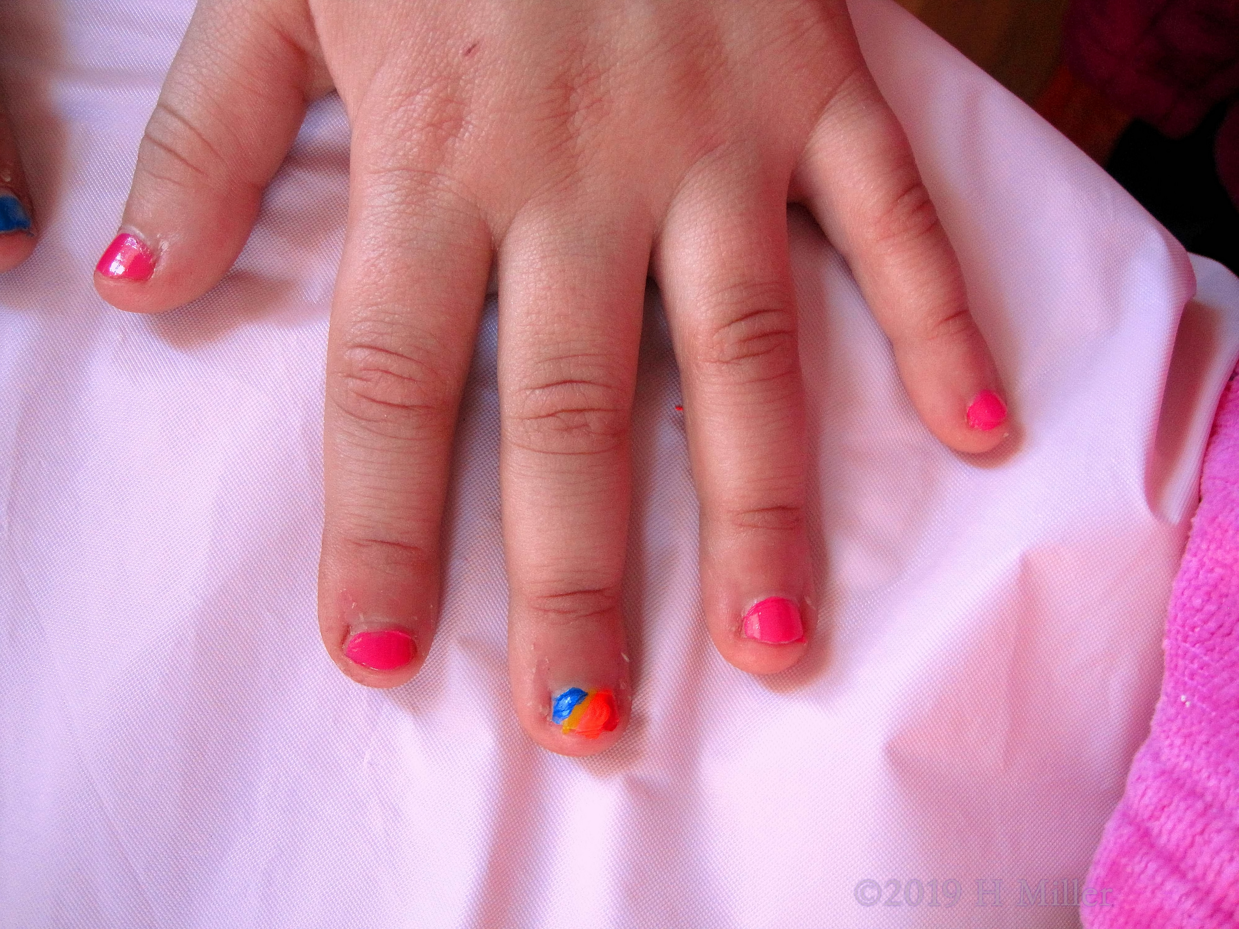 Pretty In Pink! Rainbow Kids Nail Art 