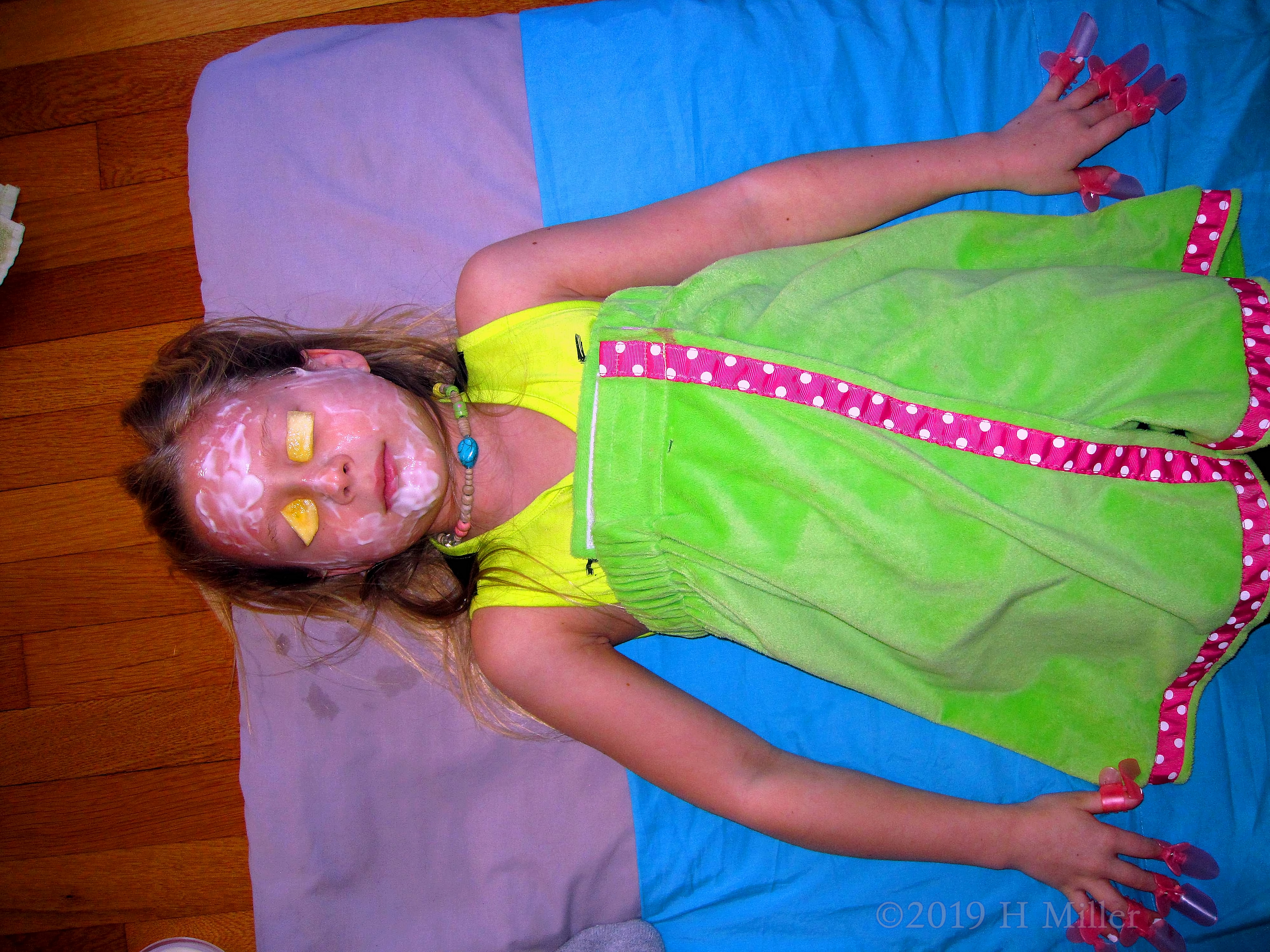 She Is Definitely Enjoying Being Pampered With A Girls Facial At The Spa Party She Is Definitely Enjoying Being Pampered With A Girls Facial At The Spa Party