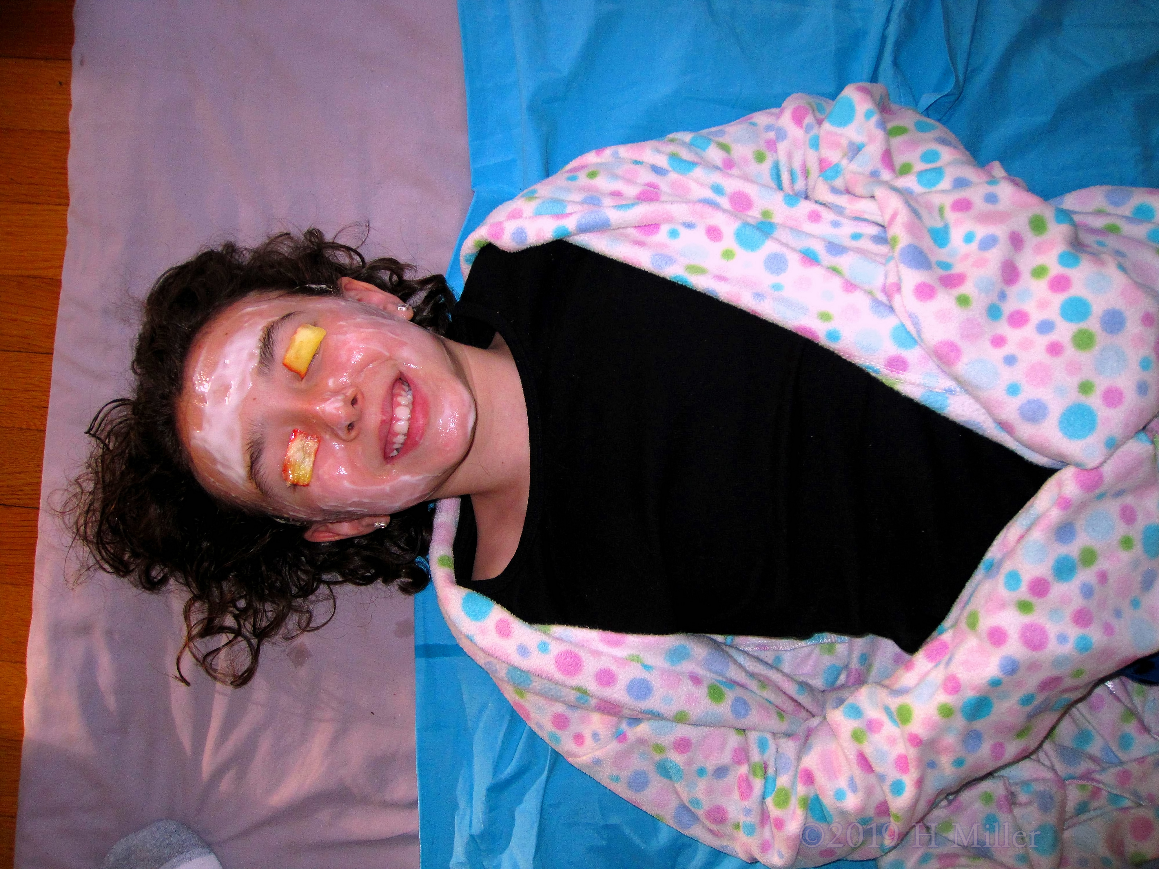 Pampered Spa Guest Is Smiling During Kids Facials! Pampered Spa Guest Is Smiling During Kids Facials!