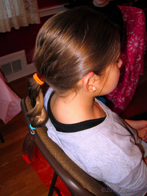 Braided Ponytail Kids Hairstyle For This Spa Party Guest