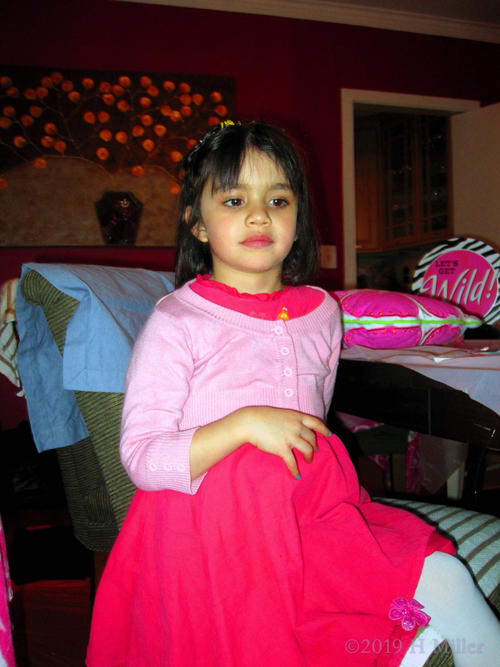 Posing With Finished Girls Hairstyle At The Kids Home Spa Party Posing With Finished Girls Hairstyle At The Kids Home Spa Party