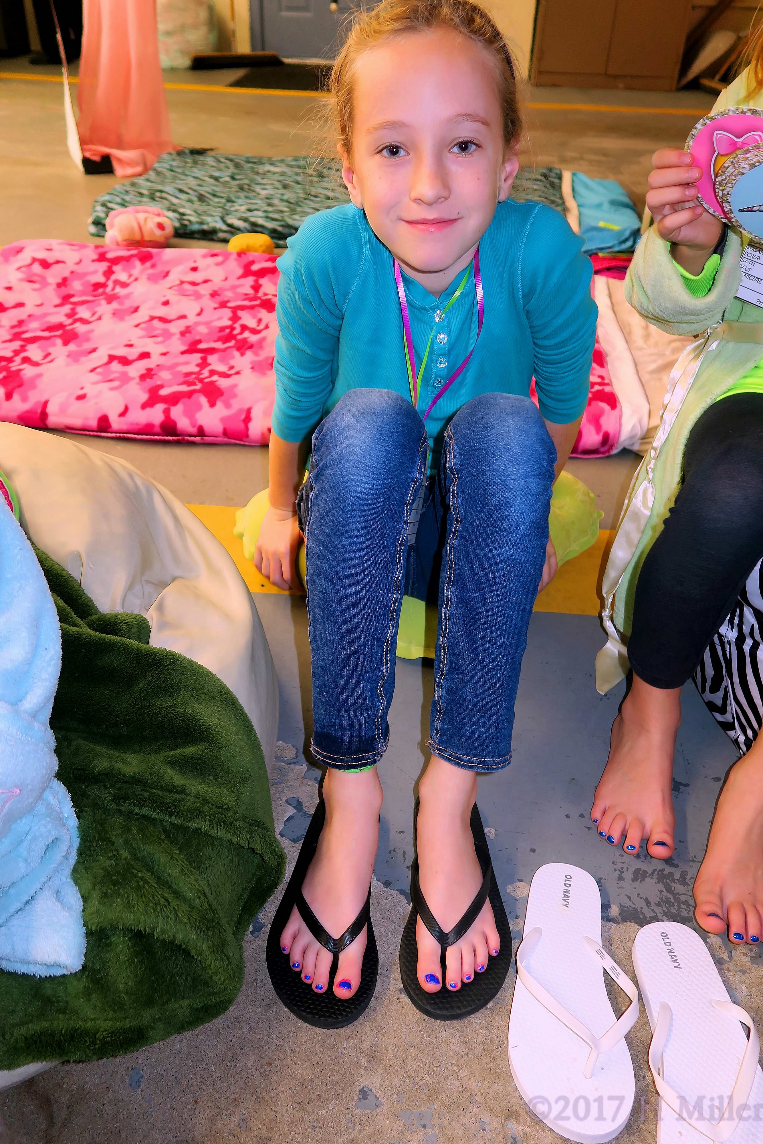 Happy With Her Cute Girls Pedicure. Happy With Her Cute Girls Pedicure.