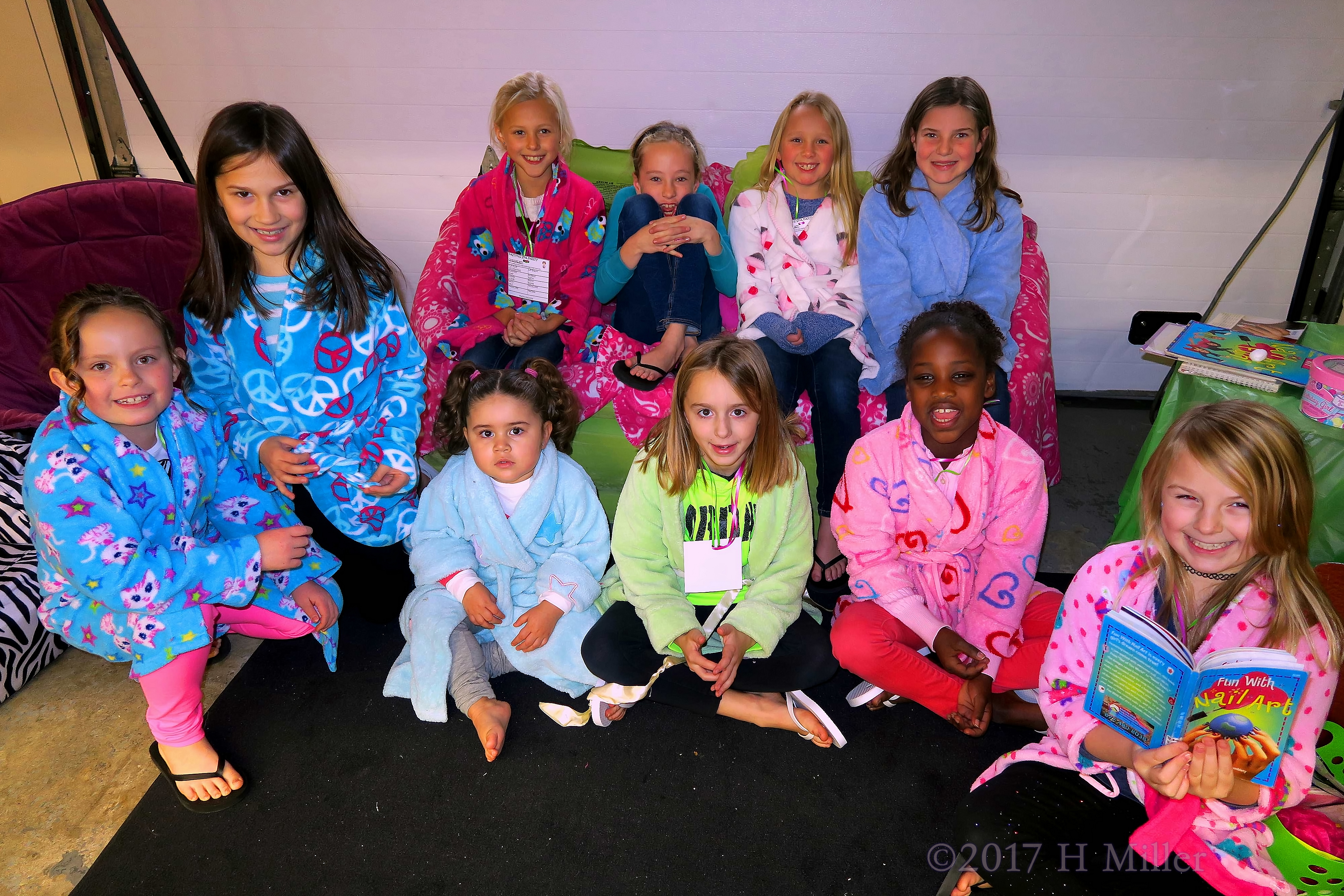 Smiles For The Camera! A Spa Party Group Photo In Spa Robes. Smiles For The Camera! A Spa Party Group Photo In Spa Robes.