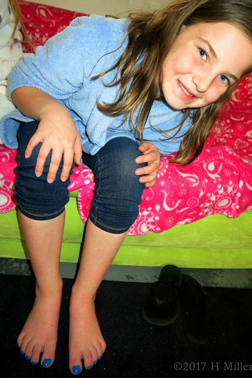 That Is A Beautiful Shade For Her Kids Pedicure. That Is A Beautiful Shade For Her Kids Pedicure.