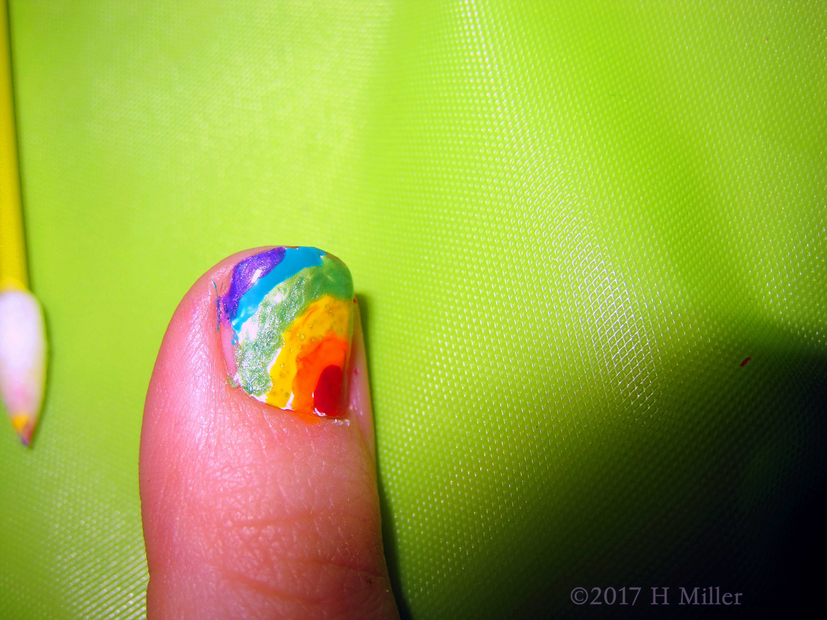 Looking At The End Of The Rainbow For This Girls Nail Design. 