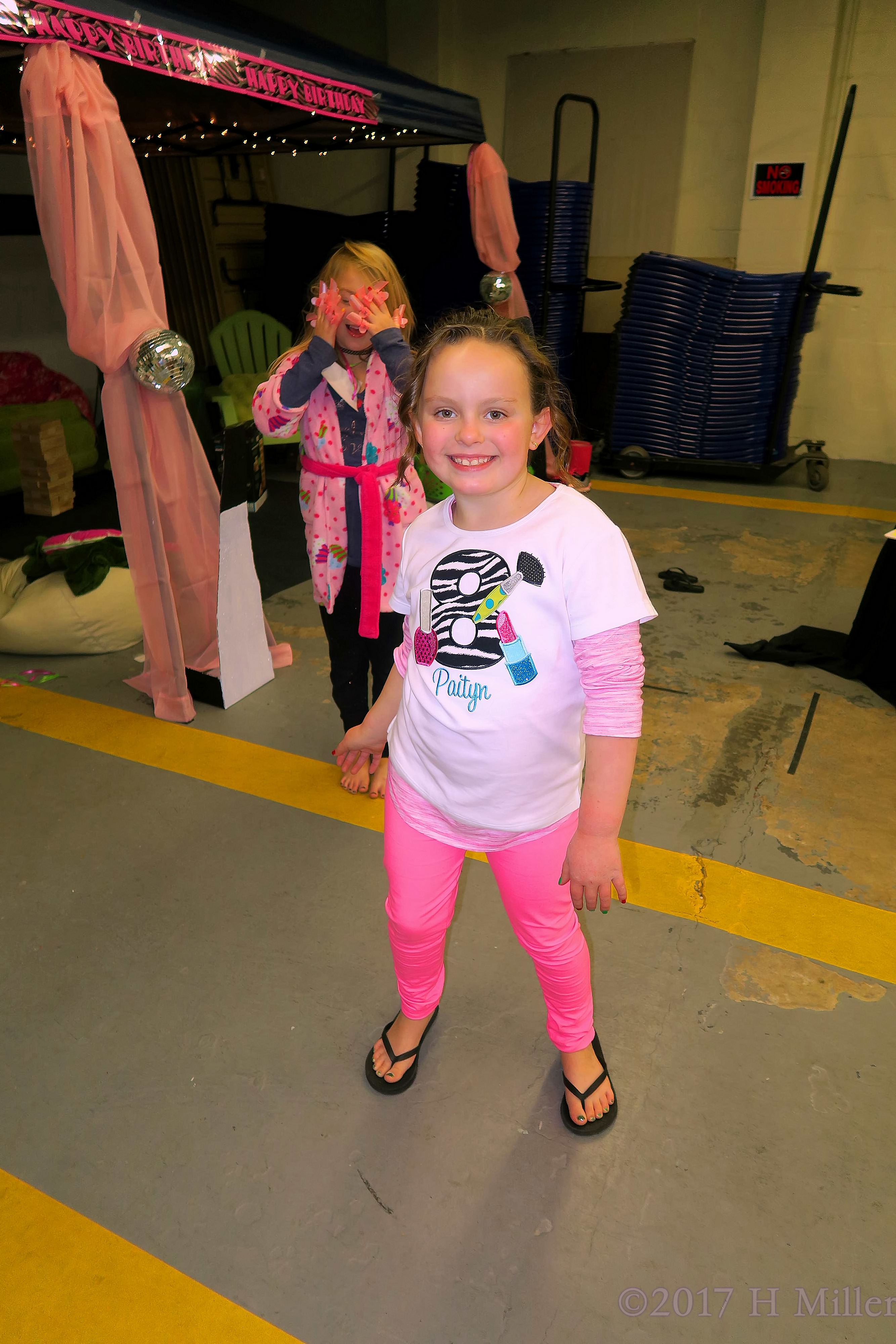 Paityn Is Posing While Her Friend Is Drying Her Mini Mani. Paityn Is Posing While Her Friend Is Drying Her Mini Mani.
