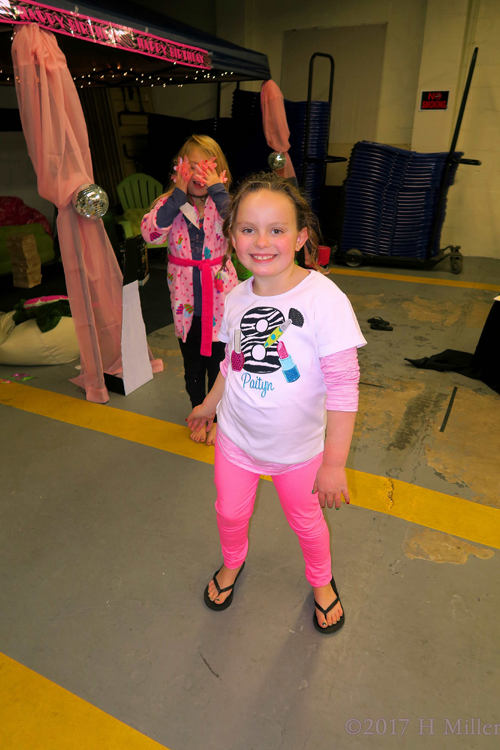 Paityn Is Posing While Her Friend Is Drying Her Mini Mani. Paityn Is Posing While Her Friend Is Drying Her Mini Mani.