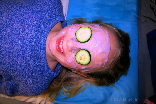 Pink Strawberry Girls Facial With Cukes On The Eyes!