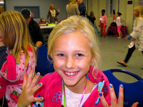 Showing Off Her Winter Spirit With Awesome Kids Nail Art. Showing Off Her Winter Spirit With Awesome Kids Nail Art.
