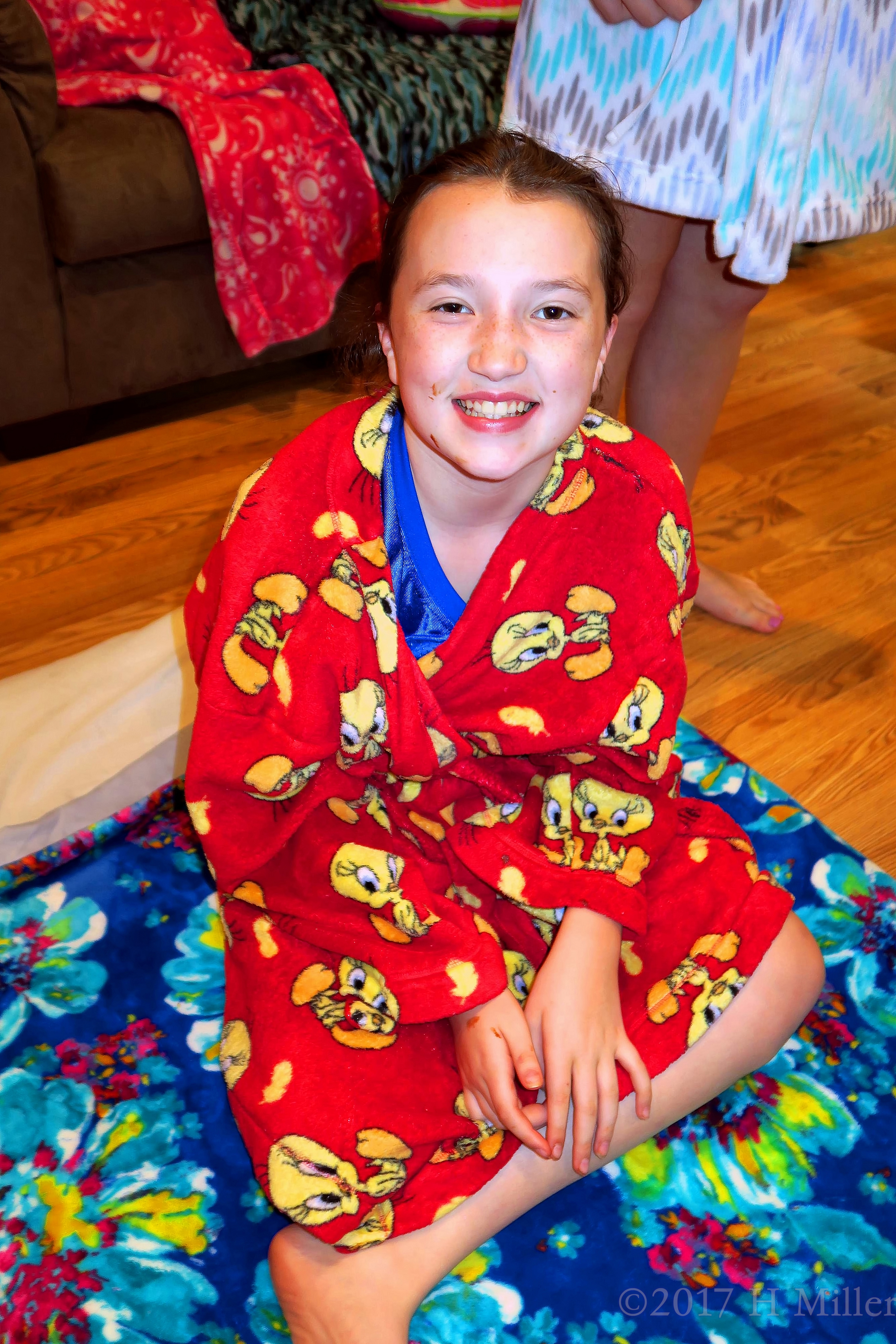 A Smiley Pic In A Cute Tweety Spa Robe! A Smiley Pic In A Cute Tweety Spa Robe!