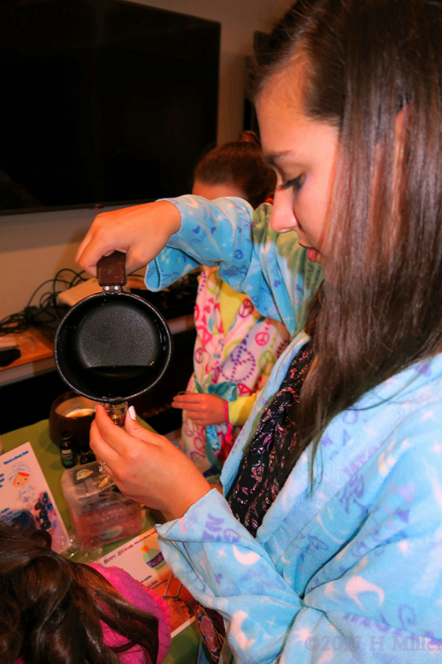 Making The Lip Balm Kids Craft At The Spa Party For Girls. Making The Lip Balm Kids Craft At The Spa Party For Girls.