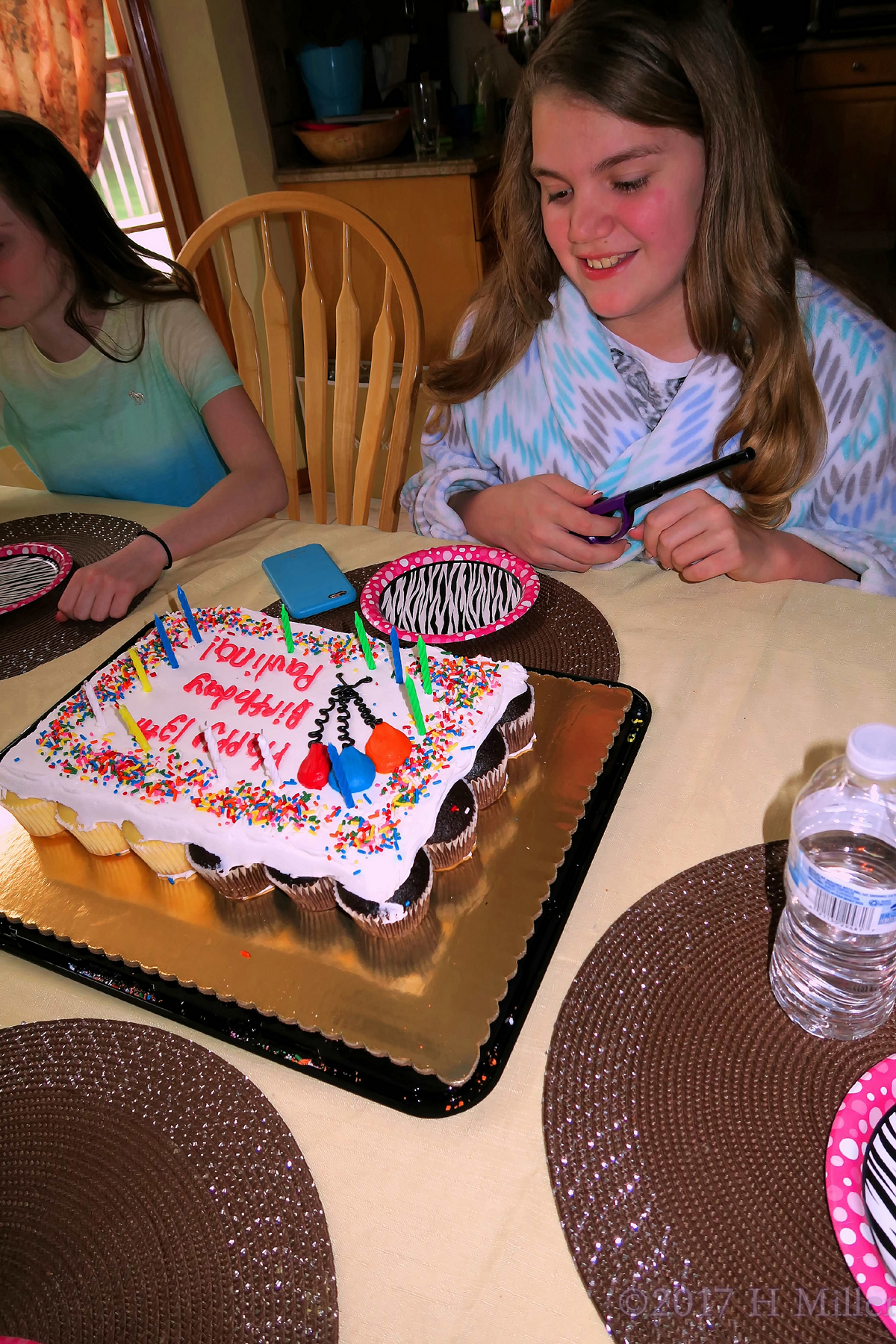 She Is Happy To See Her Yummy Birthday Cake! 